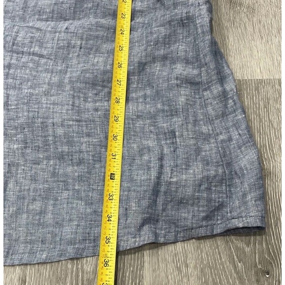 Sanctuary Mirabell Blue Denim Linen Shift Embroidered Lace up Dress Large NWT - Picture 11 of 12